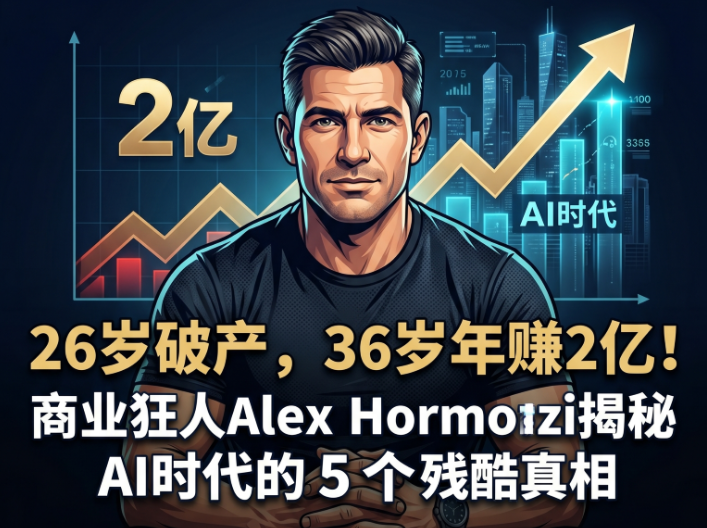 26岁破产，36岁年赚2亿！商业狂人Alex Hormozi揭秘AI时代的5个残酷真相